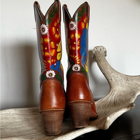 Hand painted vintage western boots - Picture 4 of 4